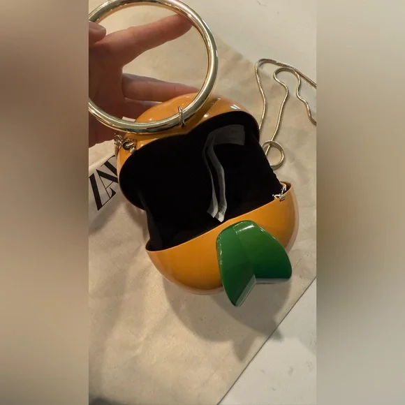 Zara peach shape box bag, 2025 clutch with chain strap - Picture 4 of 8